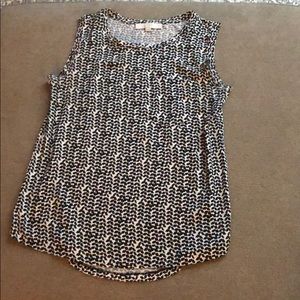 Ann Taylor Loft Black and White Sleeveless Blouse
